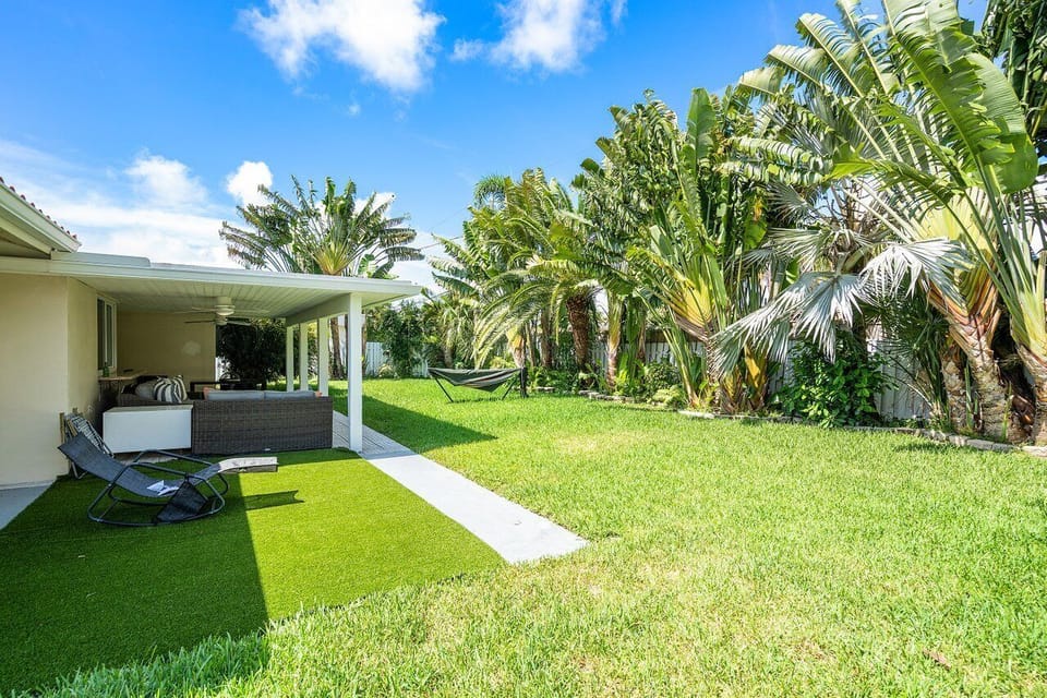 Beautiful lush private backyard