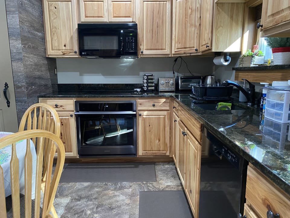 Microwave, oven, range, and dishwasher