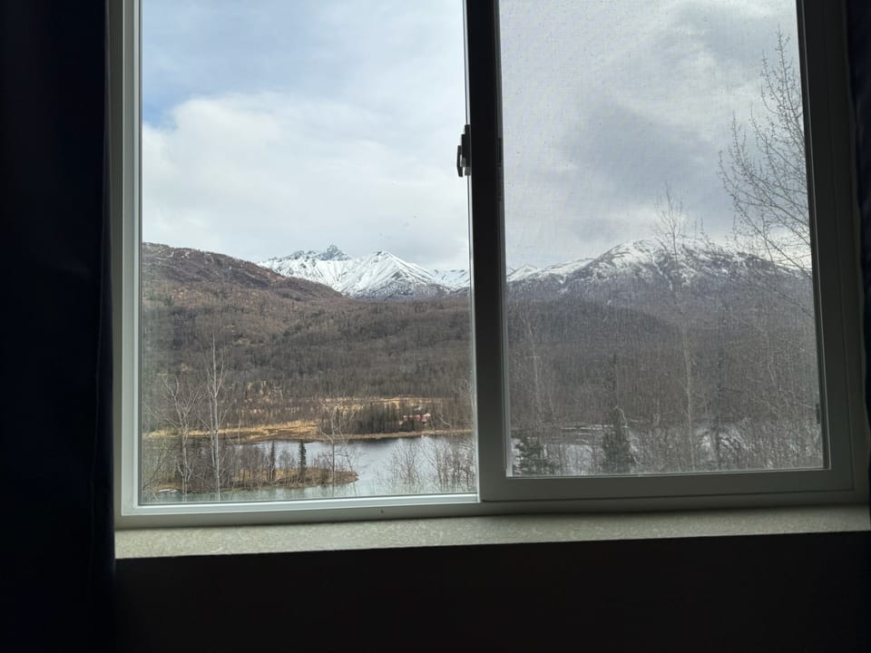 View of Wolverine Lake & Matanuska Peak from the upstairs bedroom