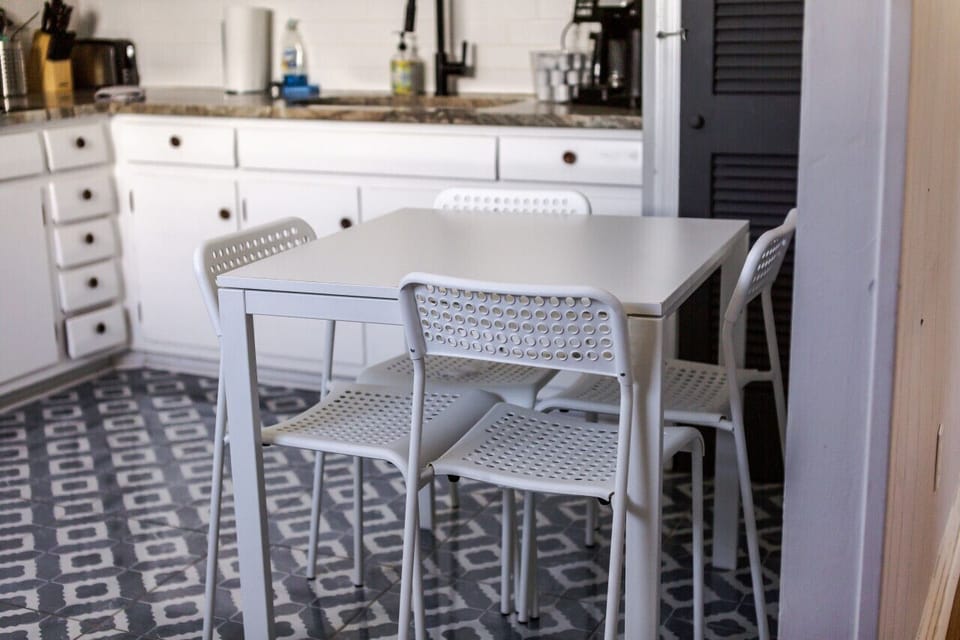Enjoy meals together in our charming dining area, perfect for four. Gather around and share stories over a delicious meal.