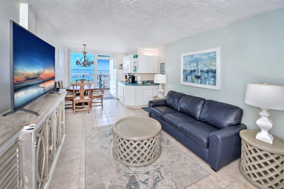 Bright living room by patio