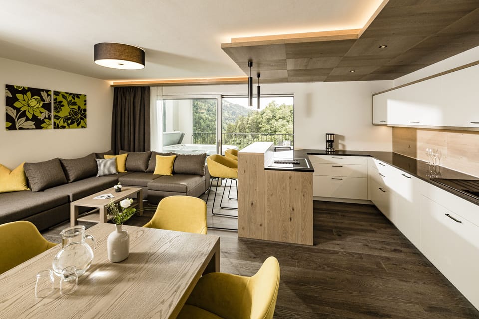 Luxury Apartment | Living area | 48-inch flat-screen TV with satellite channels, TV