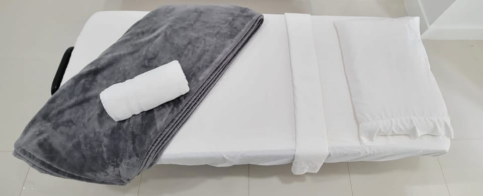 Extra folding bed.