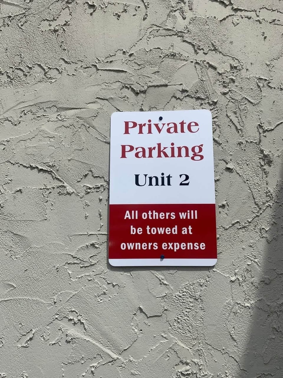 Each Unit has ONE parking spot 