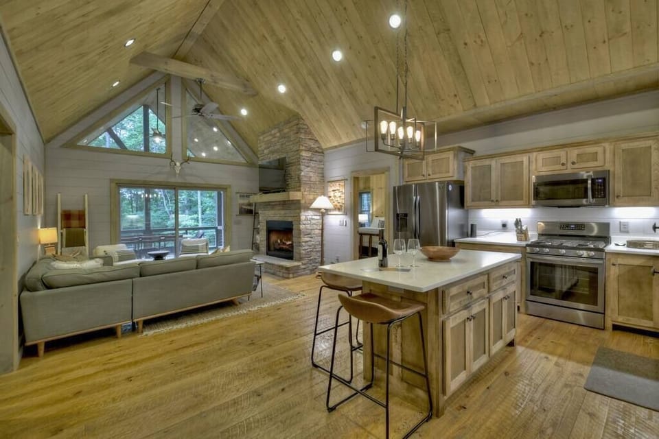Open living room and kitchen