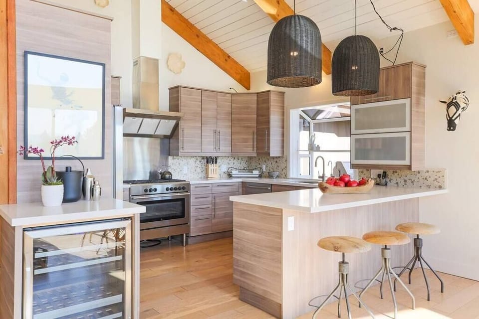 Large Kitchen With Wine Fridge