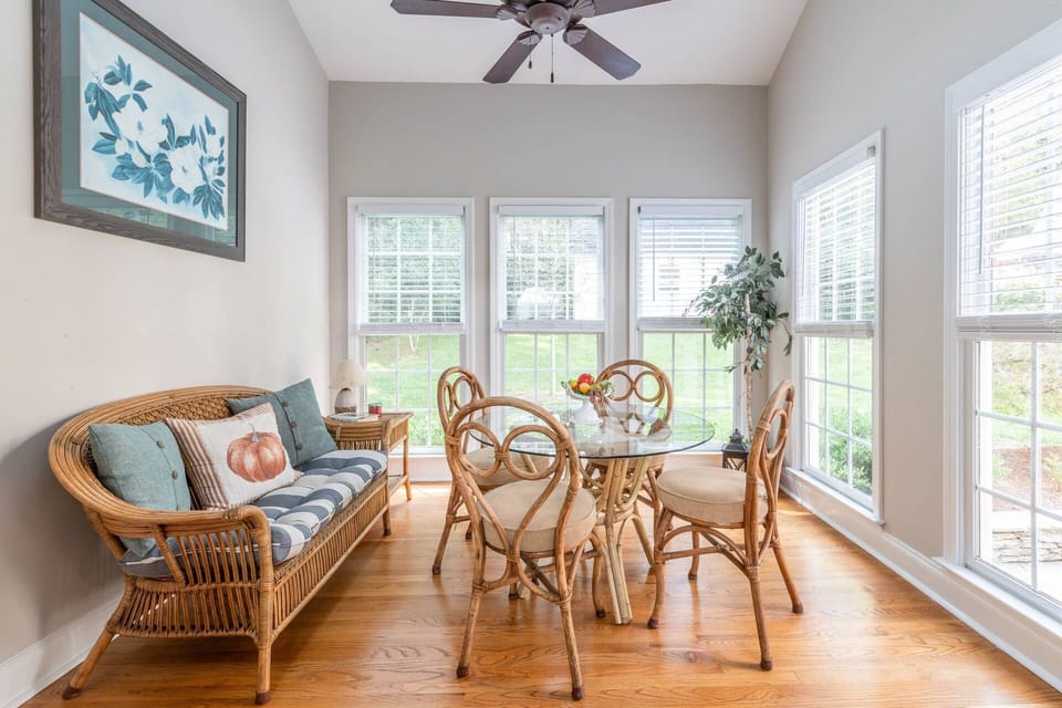 The sunroom is lovely this time of year.