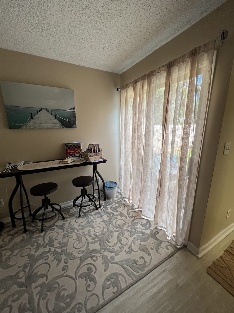 Work space, charging station, games etc.