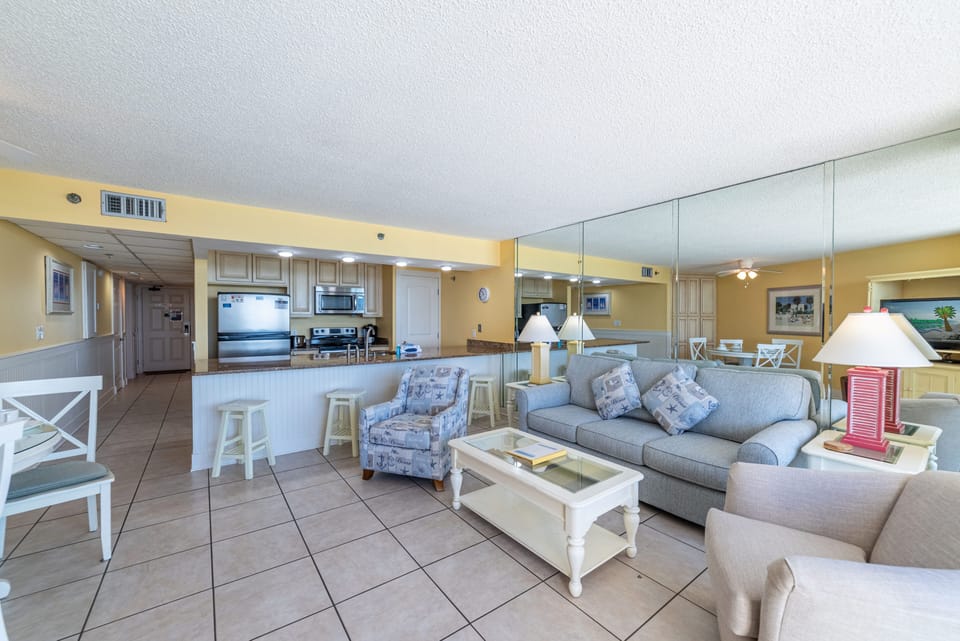 The modern open floor plan is spacious and inviting