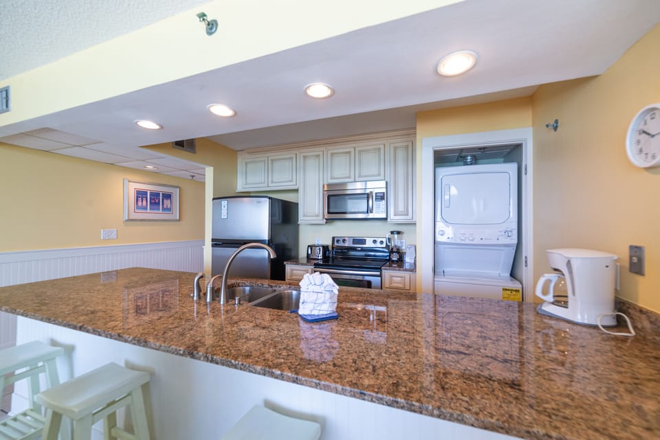 Fully stocked kitchen.
Completely renovated.