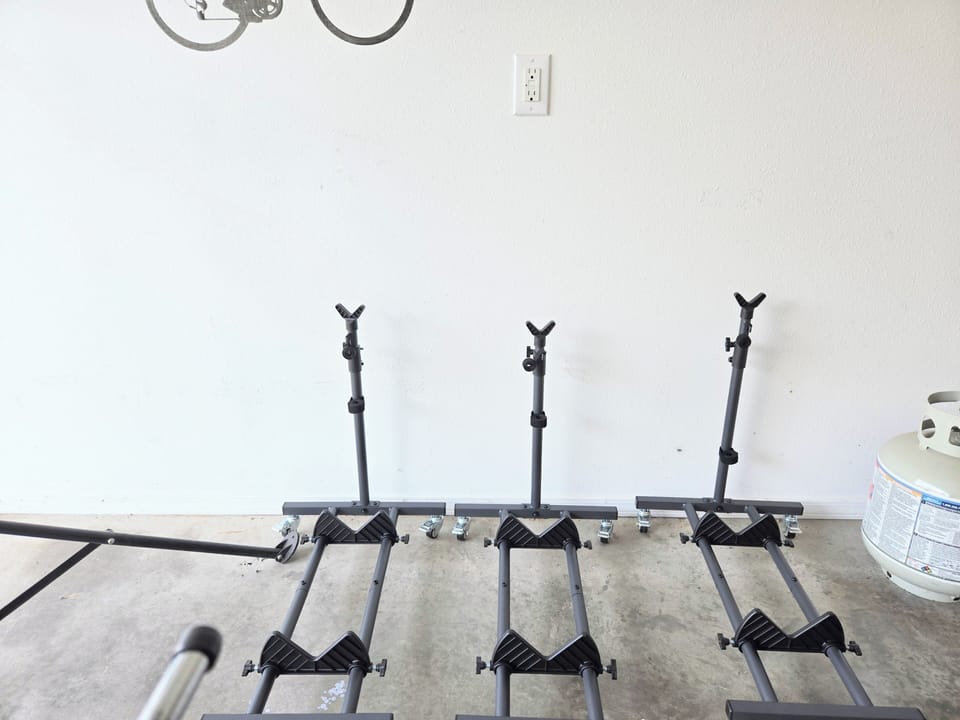 Individual racks accommodate fat tires and replaced the rack in previous photo.