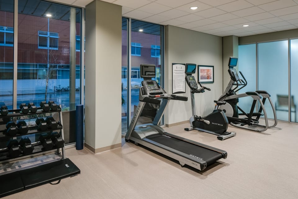 Keep up your fitness routine at the gym.