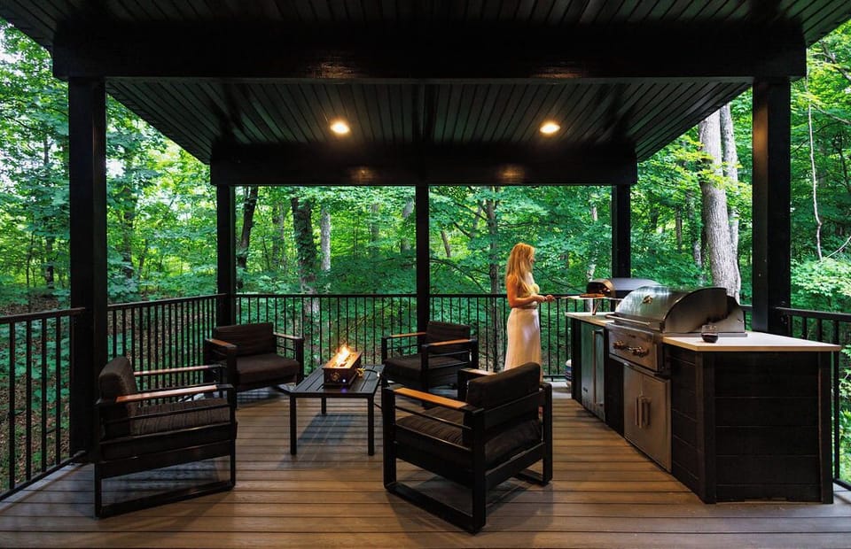 The covered back deck means pleasure even (or especially) when it rains