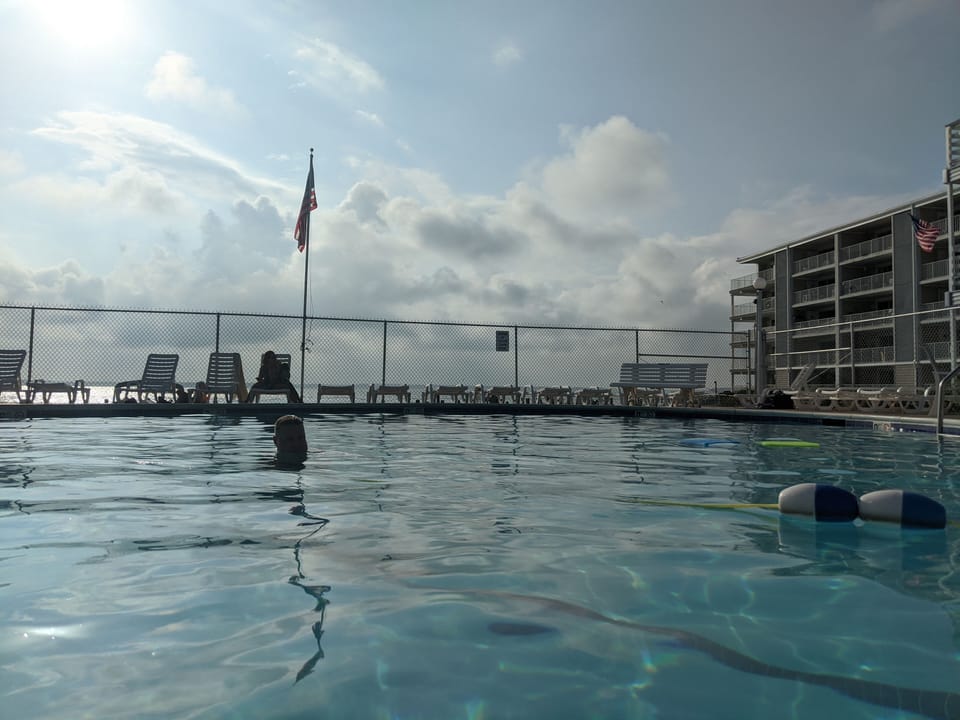 Pool overlooks bay