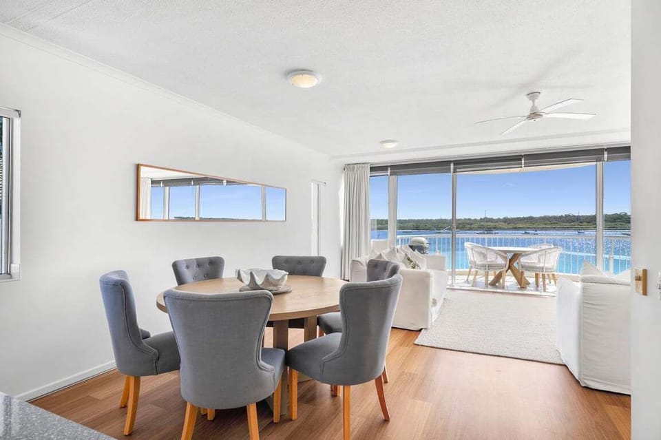 Dining and living area with a stunning view