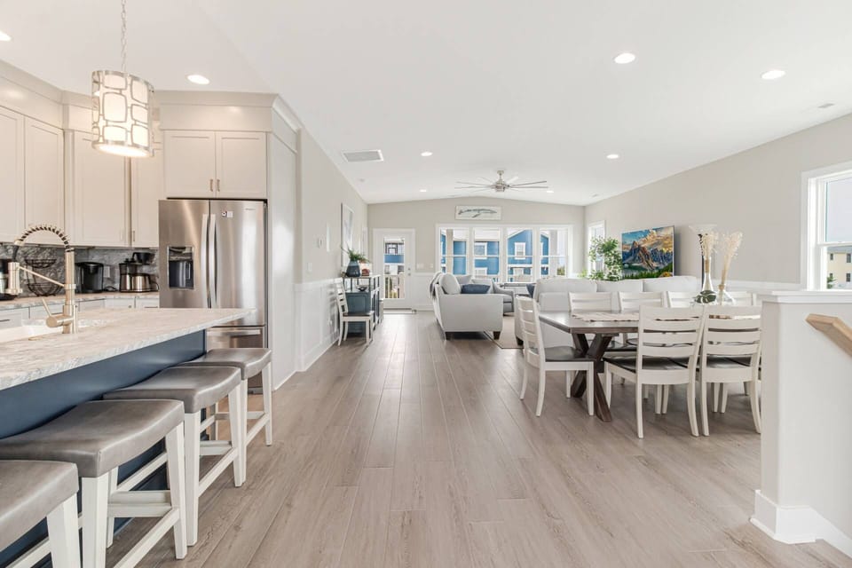 Kitchen is conveniently located near the dining area and family room