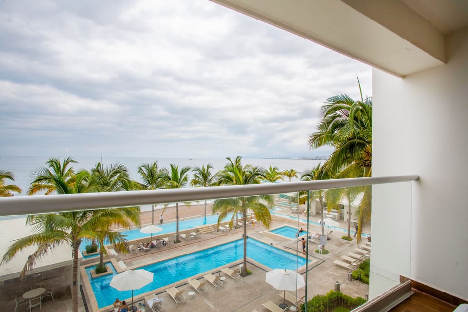 Nice pool and ocean view from the balcony