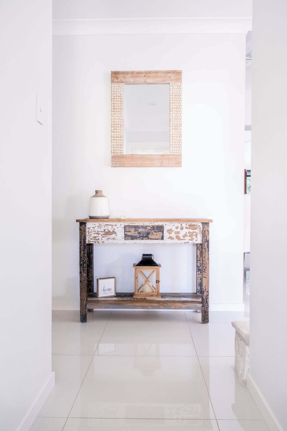 Charming console table area to greet you when you enter the home.
