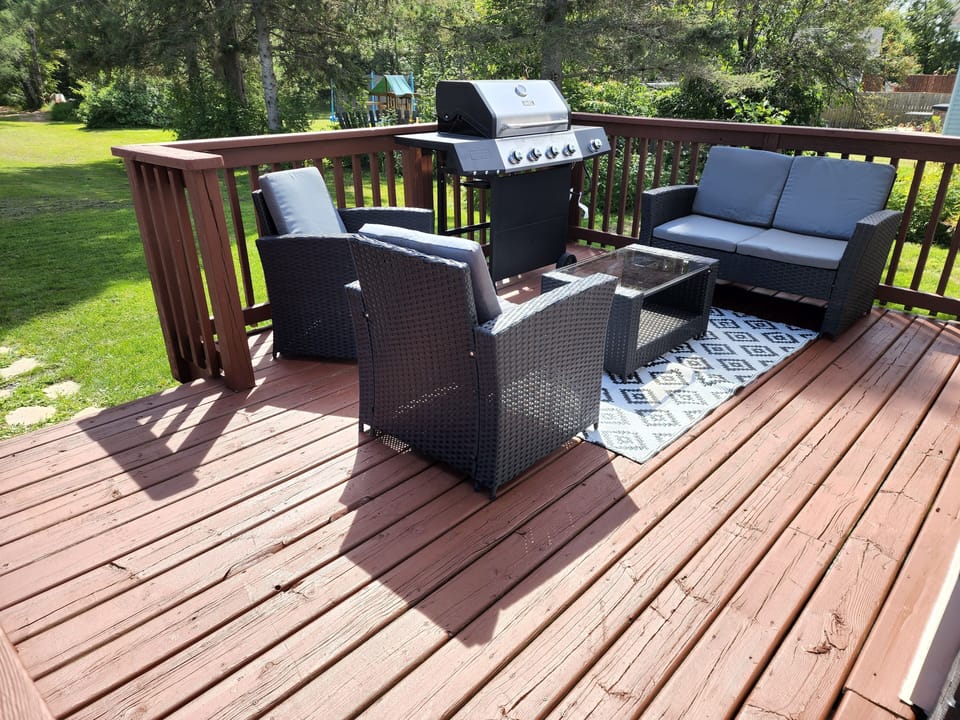 BBQ grill and lounge patio furniture 