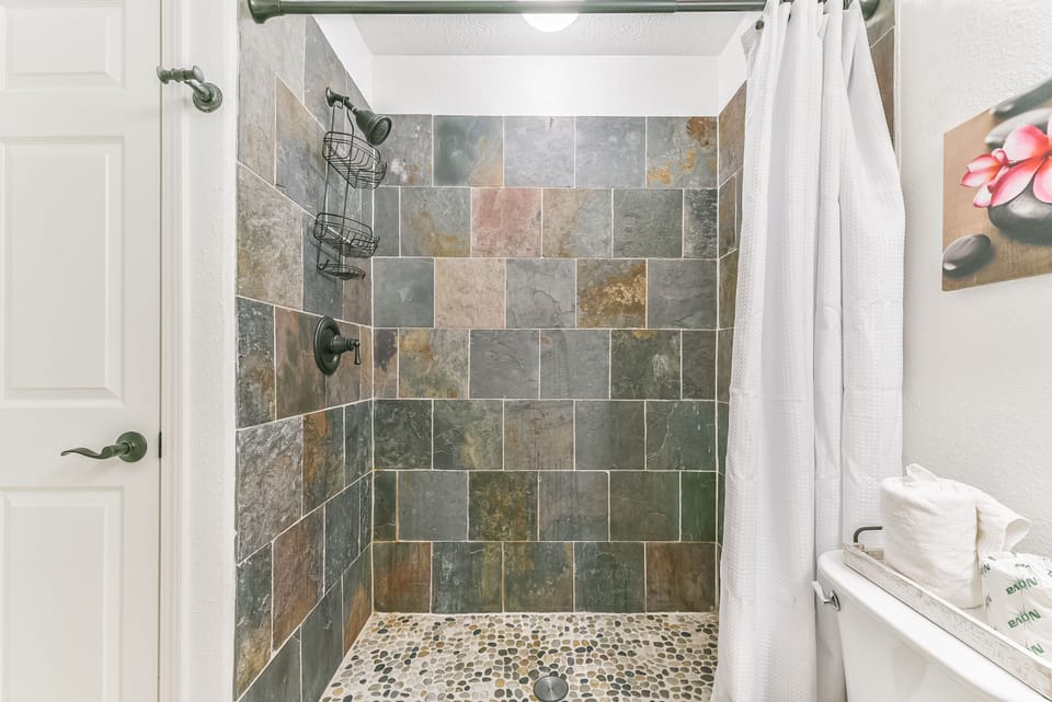 Shower and curtain
