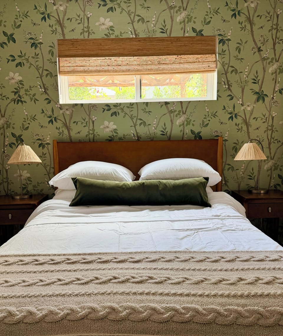 Comfortable bed & high end linens for a restful nights stay.  