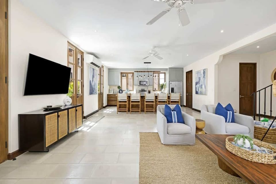 Living area and large flat screen TV