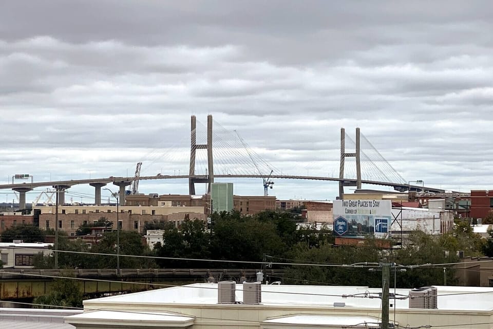 view of Talmadge bridge from your rooftop terrace!