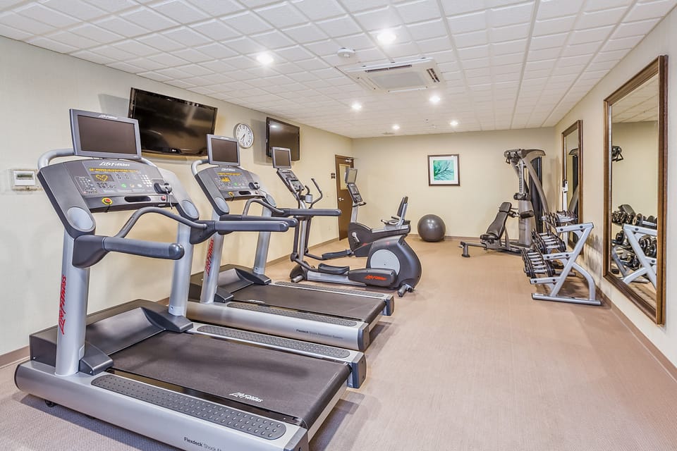 Keep up your fitness routine at the gym.