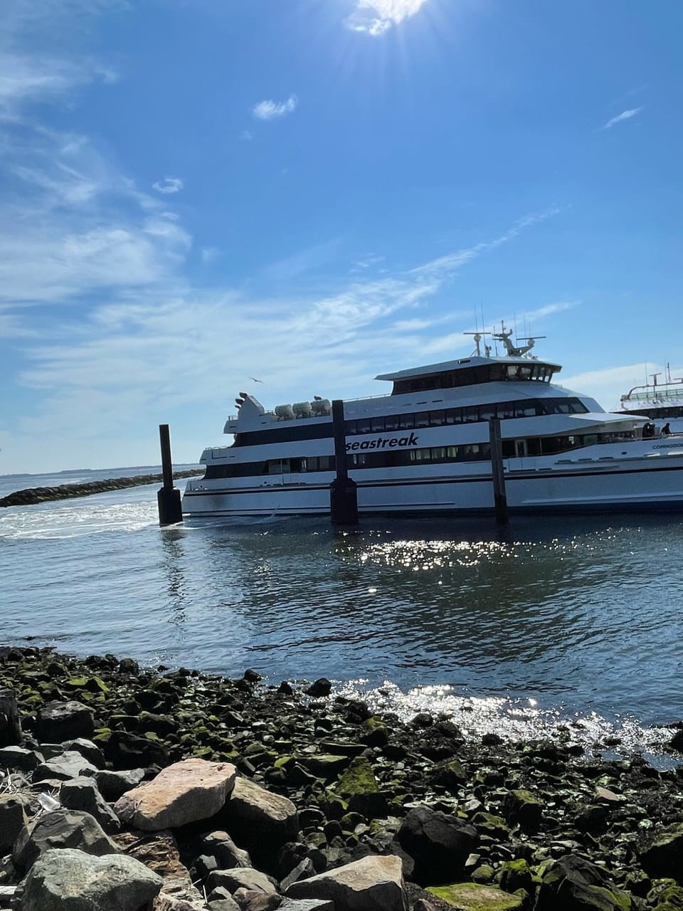 Sea streak ferry - 1 hour to NYC lower Manhattan or Midtown east side.