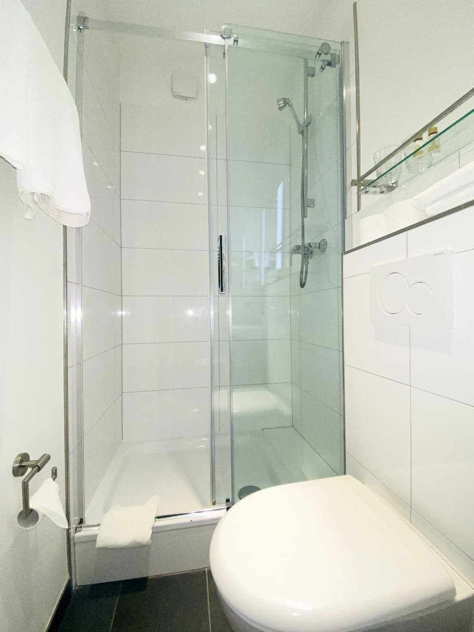 Free toiletries, hair dryer, towels