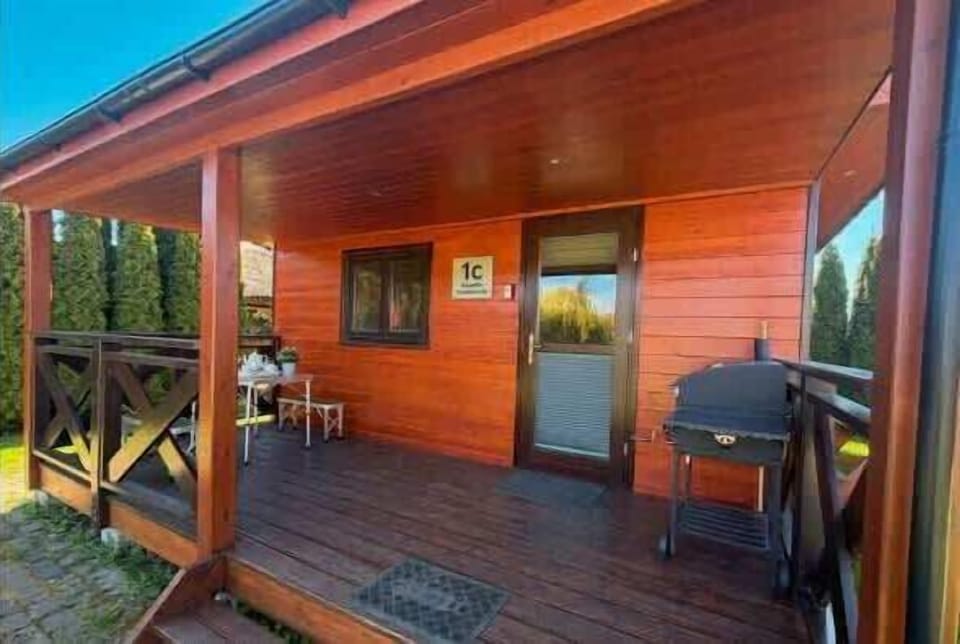 Terrace with comfortable garden furniture.
