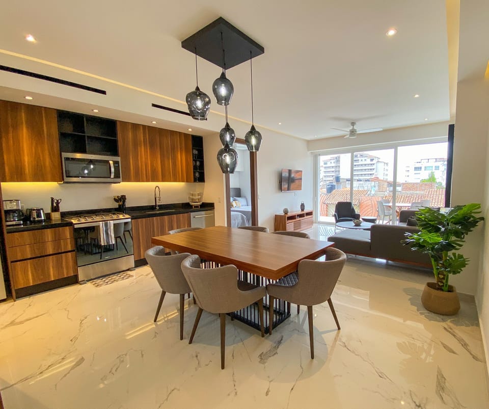 Prepare full meals in the well-equipped kitchen