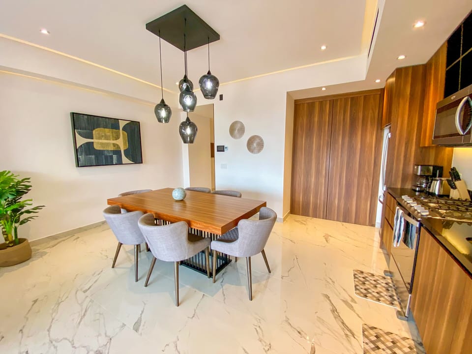 Dining table with seating for 6
