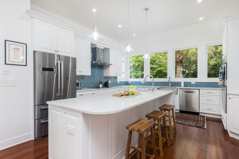 Airy Kitchen highlighting ample counter space, fully equipped kitchen