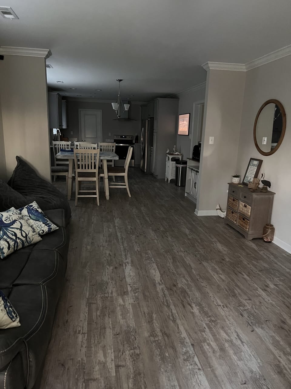 View from front door - kitchen area
