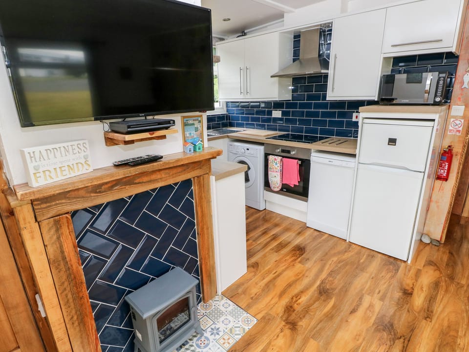 Fridge, dishwasher, electric kettle, toaster