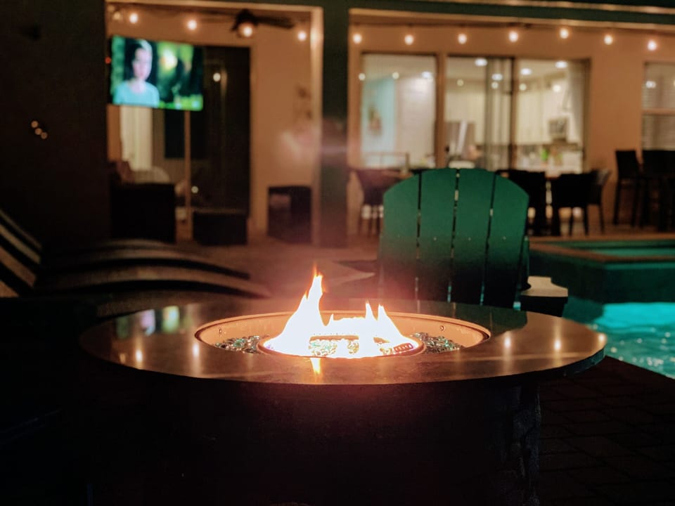 Fire pit at night
