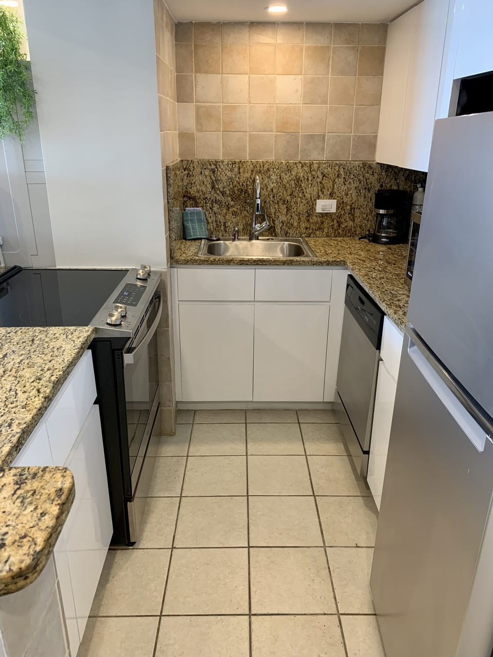 Electric range, fridge, dish washer, toaster, air fryer, coffee pot