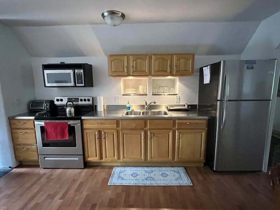 Fully stocked kitchen with everything you need for your stay!