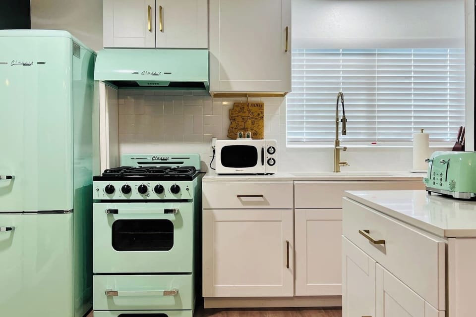 Retro to the future! Super cool mint appliances sure to be in your instagram photos.