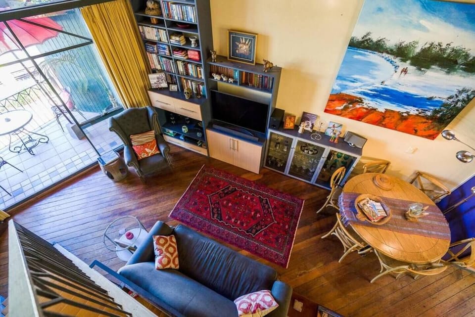 View down towards the lIving space