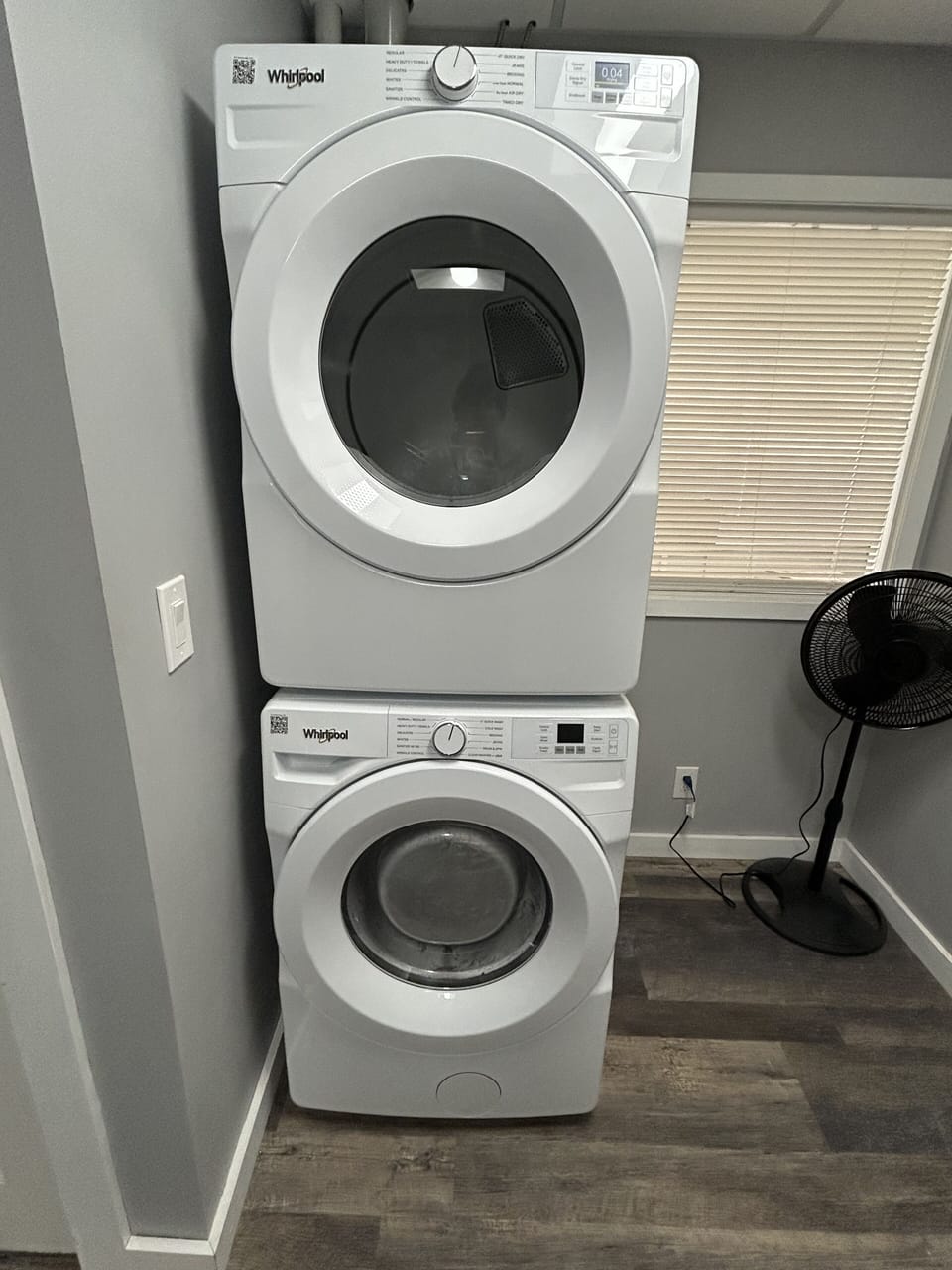 Stackable washer and dryer to save from going to the laundromat.