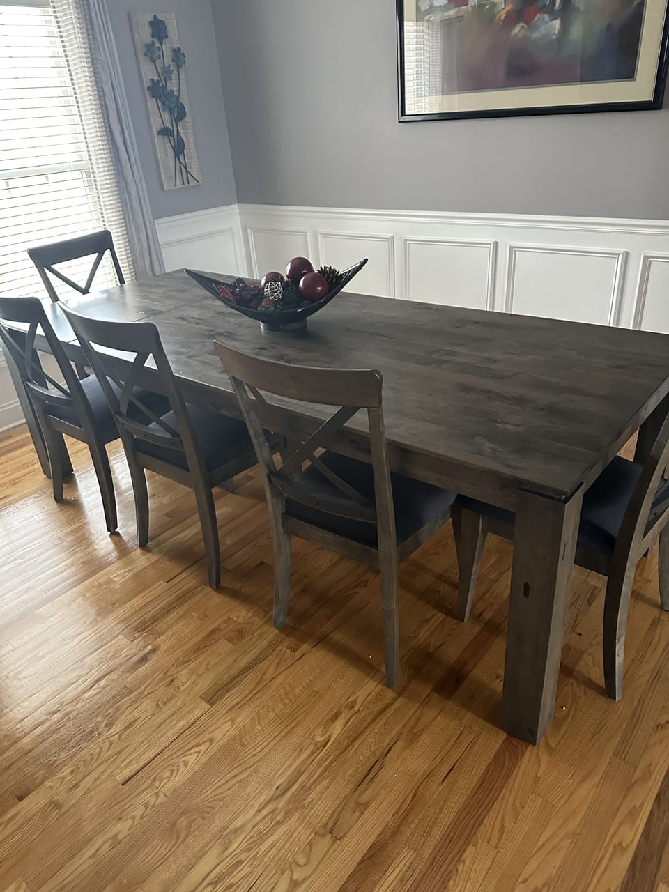 Brand new dining room table
Seats eight but add two chairs to make it ten.