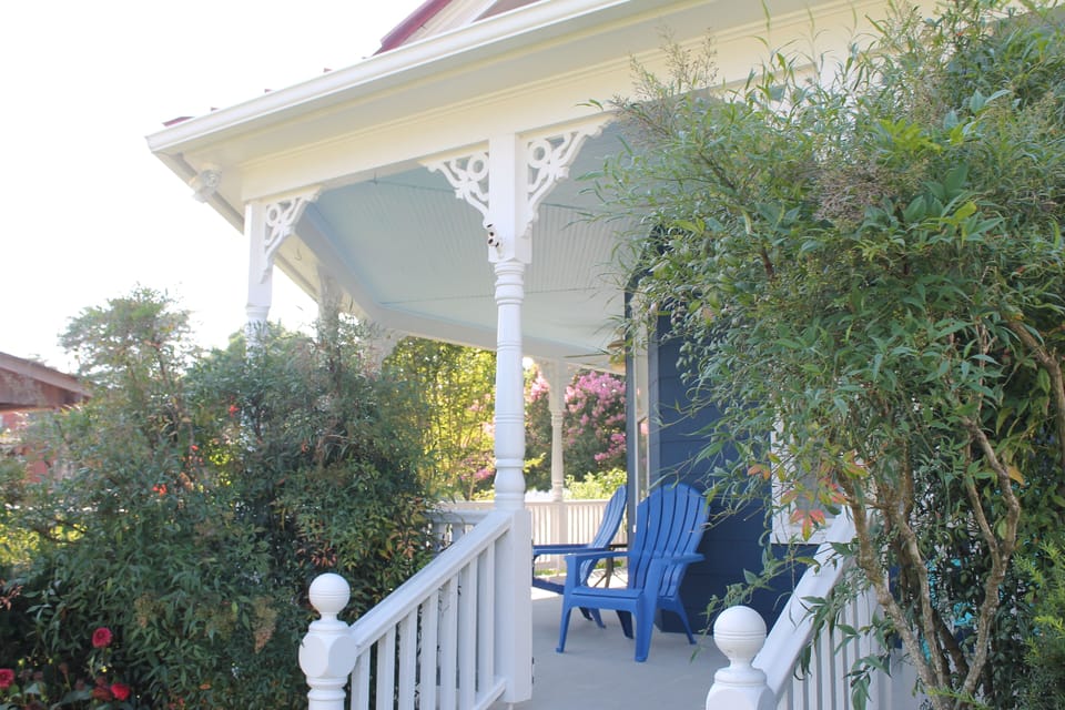 Porch area for watching Main Street events