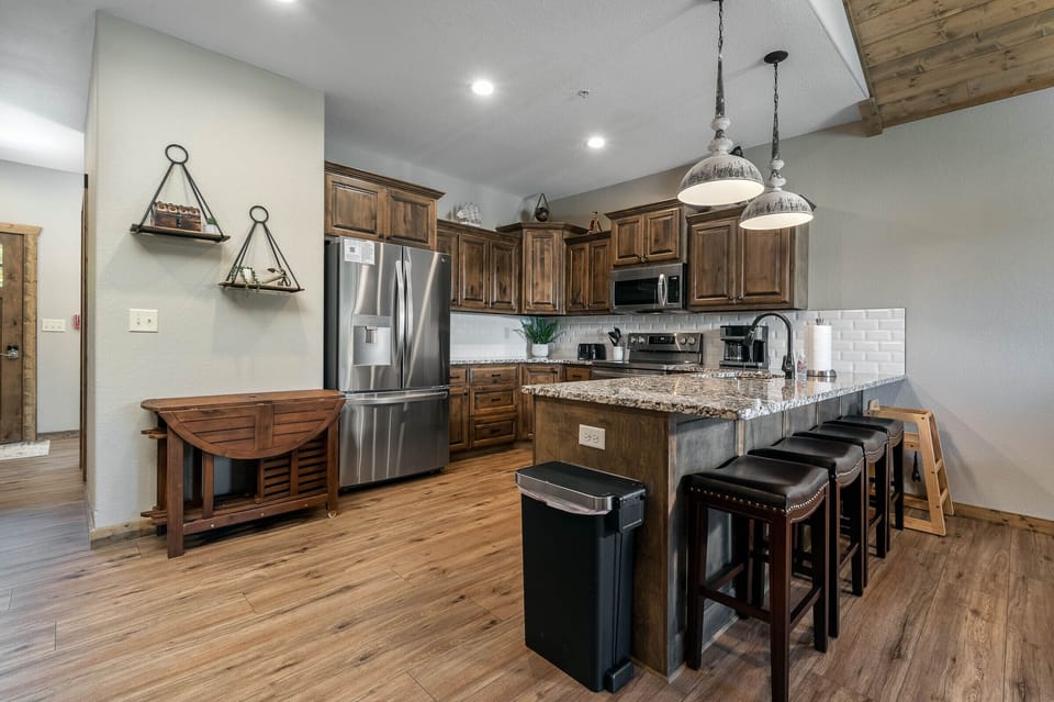 Kitchen stocked for your cooking needs.