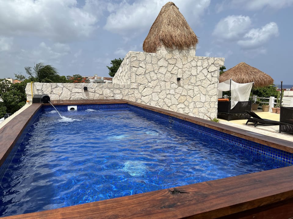 Rooftop pool shared with other clients
