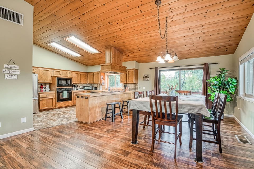 dining room and kitchen