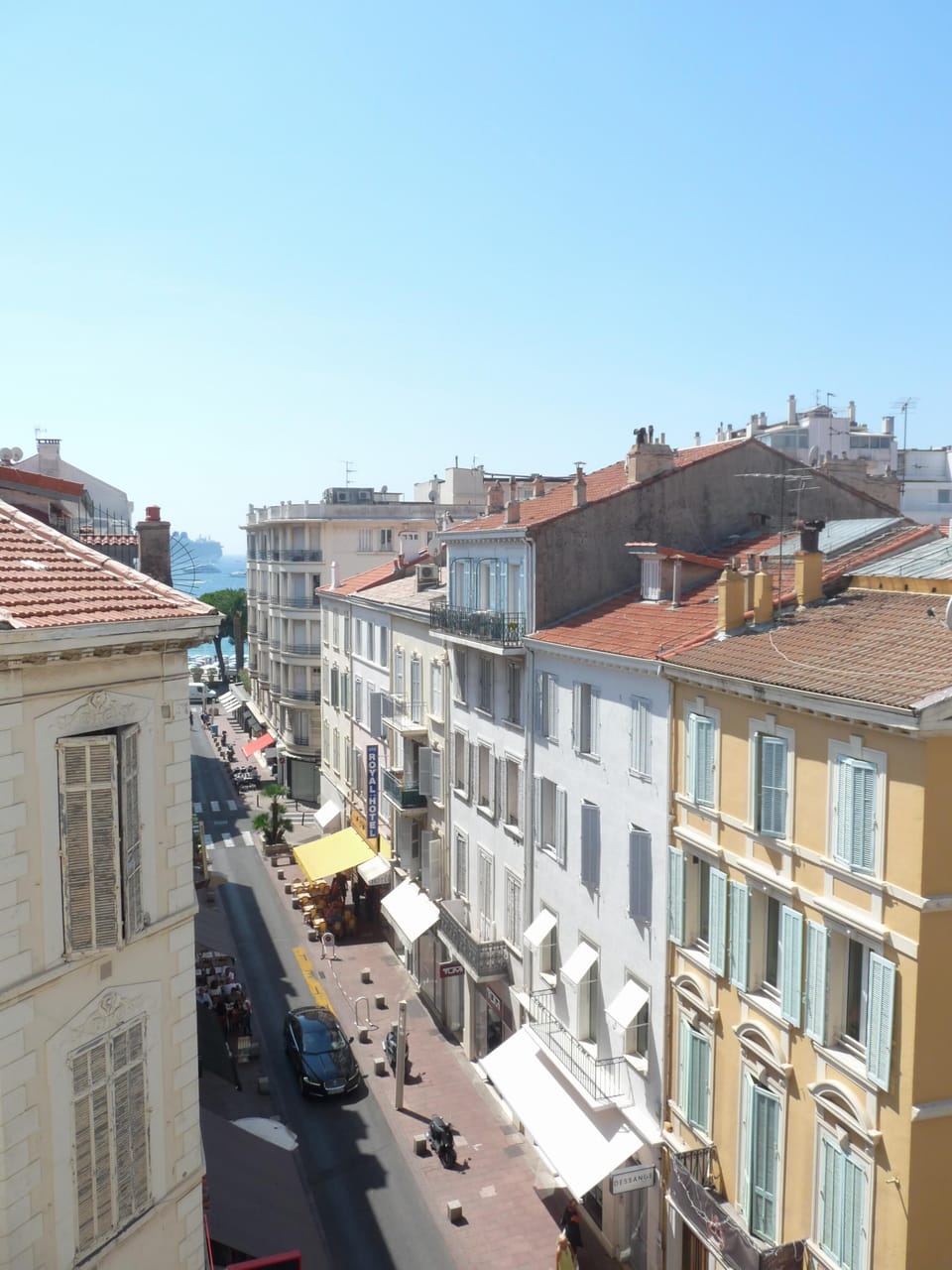 Street and partial sea views from the windows