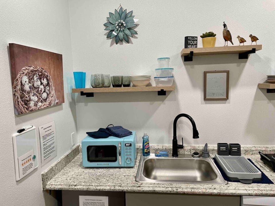 Microwave and sink space