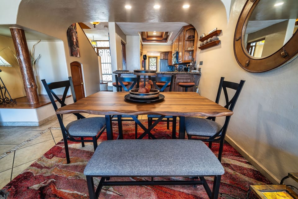 Acacia, wood handcrafted dining room table